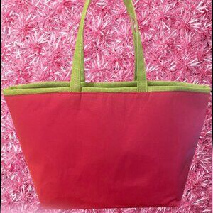 Pink and Green Large reversible handmade totebag! Perfect for everyday needs.